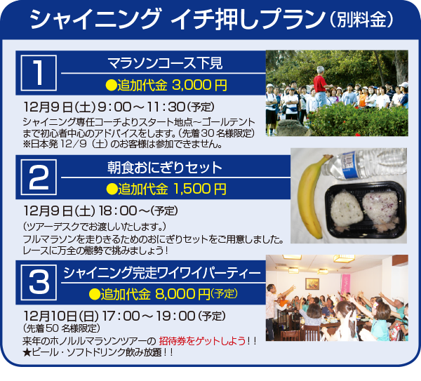 シャイニング イチ押しプラン(別料金)