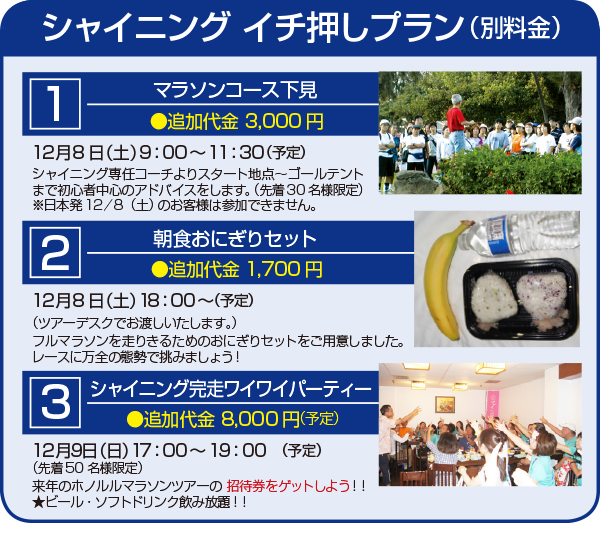 シャイニング イチ押しプラン(別料金)