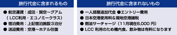 "旅行代金に含まれるもの含まれないもの